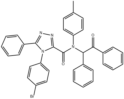 4H-1,2,4-Triazole-3-carboxamide, 4-(4-bromophenyl)-N-(4-methylphenyl)- N-(2-oxo-1,2-diphenylethyl)-5-phenyl- Struktur