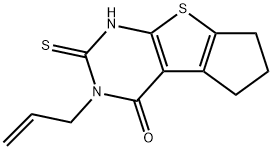 3-ALLYL-2-MERCAPTO-3,5,6,7-TETRAHYDRO-4H-CYCLOPENTA[4,5]THIENO[2,3-D]PYRIMIDIN-4-ONE Struktur