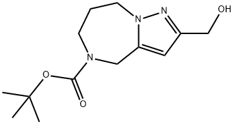 tert-Butyl 2-(hydroxymethyl)-7,8-dihydro-4H-pyrazolo[1,5-a][1,4]diazepine-5(6H)-carboxylate Struktur