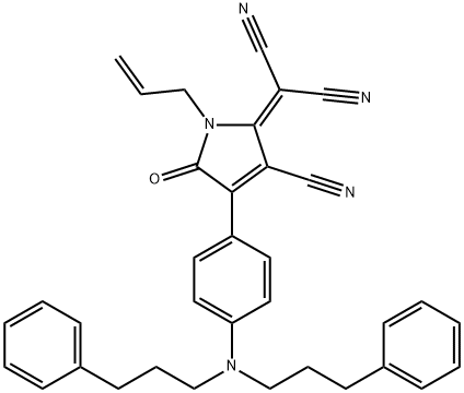 2-[1-Allyl-4-[4-[N,N-bis(3-phenylpropyl)amino]phenyl]-3-cyano-5-oxo-1,5-dihydro-2H-pyrrol-2-ylidene]malononitrile Struktur