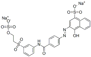 1-Naphthalenesulfonic acid, 4-hydroxy-3-[[4-[[[3-[[2- (sulfooxy)ethyl]sulfonyl]phenyl]amino]carbonyl]phenyl ]azo]-, disodium salt Struktur