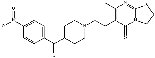 5H-THIAZOLO[3,2-A]PYRIMIDIN-5-ONE, 6-[2-[4-(4-NITROBENZOYL)-1-PIPERIDINYL]ETHYL]-2,3-DIHYDRO-7-METHYL- Struktur