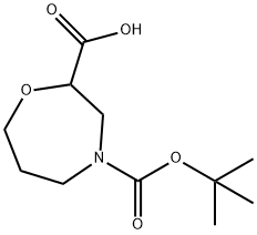 4-Boc-2-homomorpholinecarboxylic Acid Struktur