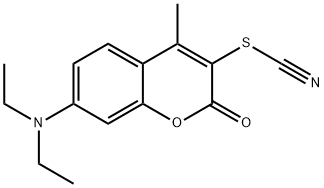 7-diethylamino-4-methyl-3-thiocyanato-chromen-2-one Struktur