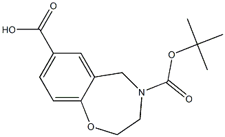 4-(tert-butoxycarbonyl)-2,3,4,5-tetrahydro-1,4-benzoxazepine-7-carboxylic acid Struktur