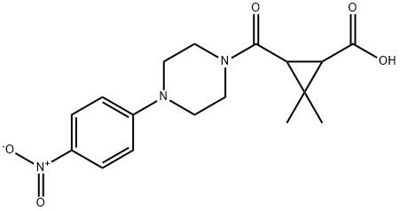 2,2-dimethyl-3-{[4-(4-nitrophenyl)piperazin-1-yl]carbonyl}cyclopropanecarboxylic acid Struktur