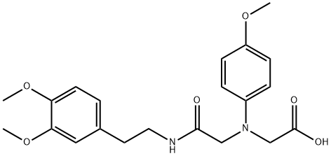 [(2-{[2-(3,4-dimethoxyphenyl)ethyl]amino}-2-oxoethyl)(4-methoxyphenyl)amino]acetic acid Struktur