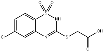 [[(6-Chloro-2H-1,2,4-benzothiadiazine 1,1-dioxide)-3-yl]thio]acetic acid Struktur