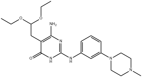 4(3H)-PyriMidinone, 6-aMino-5-(2,2-diethoxyethyl)-2-[[3-(4-Methyl-1-piperazinyl)phenyl]aMino]- Struktur