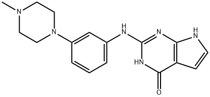 4H-Pyrrolo[2,3-d]pyriMidin-4-one, 3,7-dihydro-2-[[3-(4-Methyl-1-piperazinyl)phenyl]aMino]- Struktur