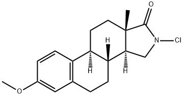 N-chloro-3-methoxy-16-aza-1,3,5(10)-estratrien-17-one Struktur