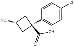 1-(4-chlorophenyl)-3-hydroxycyclobutanecarboxylic acid Struktur