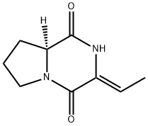 Pyrrolo[1,2-a]pyrazine-1,4-dione, 3-ethylidenehexahydro-, (3Z,8aS)- (9CI) Struktur