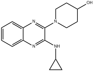 1-(3-CyclopropylaMino-quinoxalin-2-yl)-piperidin-4-ol, 98+% C16H20N4O, MW: 284.36 Struktur