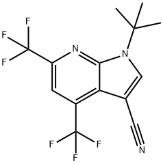 1H-Pyrrolo[2,3-b]pyridine-3-carbonitrile, 1-(1,1-diMethylethyl)-4,6-bis(trifluoroMethyl)- Struktur