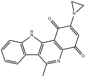 1H-Indolo(3,2-c)quinoline-1,4(11H)-dione, 2-(1-aziridinyl)-6-methyl- Struktur