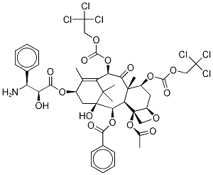 N-DES-T-BOC-10-DEACETYL-7,10-O-BIS{[(2,2,2-TRICHLOROETHYL)OXY]CARBONYL} DOCETAXEL Struktur