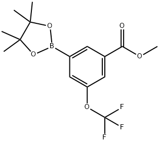 3-メトキシカルボニル-5-トリフルオロメトキシLフェニルボロン酸ピナコールエステル 化學(xué)構(gòu)造式