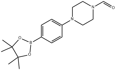 4-(4-(4,4,5,5-Tetramethyl-1,3,2-dioxaborolan-2-yl)-phenyl)piperazine-1-carbaldehyde Struktur