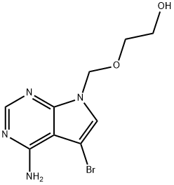 4-amino-5-bromo-7-(2-hydroxyethoxymethyl)pyrrolo(2,3-d)pyrimidine Struktur