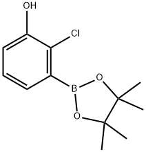 2-Chloro-3-(4,4,5,5-tetraMethyl-[1,3,2]dioxaborolan-2-yl)-phenol Struktur