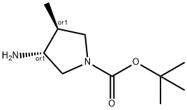 trans-1-Boc-3-amino-4-methylpyrrolidine Struktur