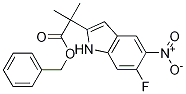 1H-Indole-2-acetic acid, 6-fluoro-alpha,alpha-diMethyl-5-nitro-, phenylMethyl ester Struktur