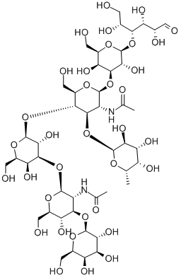 BETA-GAL-[1->3]-BETA-GLCNAC-[1->3]-BETA-GAL-[1-4][ALPHA-FUC-(1->3)]-BETA-GLCNAC-[1->3]-BETA-GAL-[1->4]-GLC Struktur