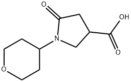 5-Oxo-1-(tetrahydro-2H-pyran-4-yl)pyrrolidine-3-carboxylic acid Struktur