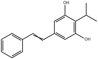 1,3-Benzenediol, 2-(1-Methylethyl)-5-(2-phenylethenyl)- Struktur