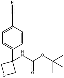 tert-Butyl (3-(4-cyanophenyl)oxetan-3-yl)carbamate Struktur