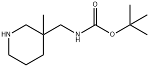 tert-butyl N-[(3-methylpiperidin-3-yl)methyl]carbamate Struktur