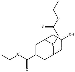 7-Ethoxycarbonyl-9-(ethoxycarbonylmethyl)-9-azabicyclo[3,3,1]nonan-3-ol Struktur