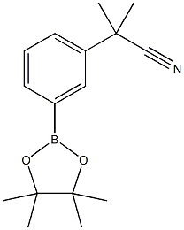 2-Methyl-2-[3-(4,4,5,5-tetramethyl-[1,3,2]dioxaborolan-2-yl)-phenyl]-propionitrile Struktur