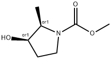 1-Pyrrolidinecarboxylicacid,3-hydroxy-2-methyl-,methylester,cis-(9CI) Struktur