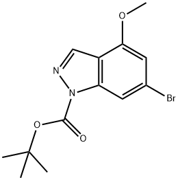 1H-Indazole-1-carboxylic acid, 6-broMo-4-Methoxy-, 1,1-diMethylethyl ester Struktur