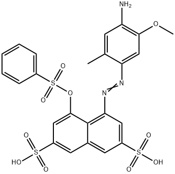 4-[(4-amino-5-methoxy-o-tolyl)azo]-5-[(phenylsulphonyl)oxy]naphthalene-2,7-disulphonic acid Struktur