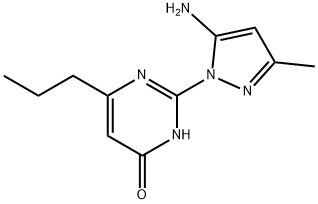 2-(5-Amino-3-methyl-1H-pyrazol-1-yl)-6-propylpyrimidin-4(3H)-one Struktur