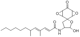 2,4-DODECADIENAMIDE, N-(DIHYDRO-5'-HYDROXY-6'-OXOSPIRO(4,8-DIOXATRICYCLO(5.1.0.03,5)OCTANE-2,2'(3'H)-FURAN)-4'-YL)-4,6-DIMETHYL- Struktur