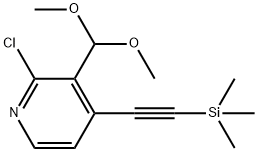 2-Chloro-3-(dimethoxymethyl)-4-((trimethylsilyl)-ethynyl)pyridine Struktur