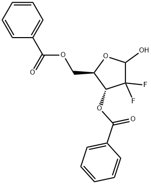 2-deoxy-2,2-difluoro-D-erythro-Pentofuranose-3,5-dibenzoate Struktur