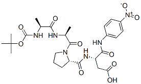 N-tert-butoxycarbonyl-alanyl-alanyl-prolyl-aspartyl-4-nitroanilide Struktur