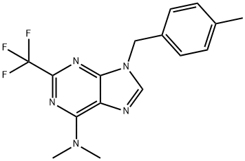 6-(dimethylamino)-9-(4-methylbenzyl)-2-(trifluoromethyl)-9H-purine Struktur