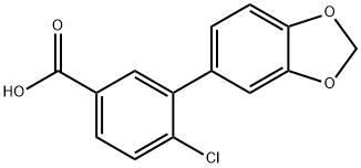 4-Chloro-3-(3,4-Methylenedioxyphenyl)benzoic acid Struktur