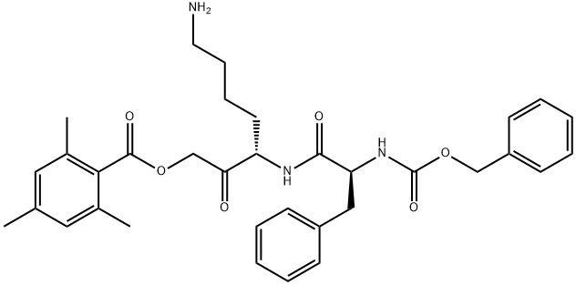 Z-PHE-LYS-2,4,6-TRIMETHYLBENZOYLOXY-METHYLKETONE TRIFLUOROACETATE SALT Struktur