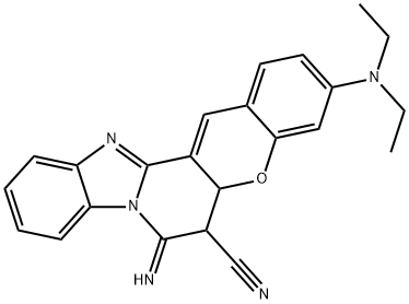 3-(Diethylamino)-5a,6-dihydro-7-imino-7H-[1]benzopyrano[3',2':3,4]pyrido[1,2-a]benzimidazole-6-carbonitrile Struktur