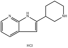 2-Piperidin-3-yl-1H-pyrrolo[2,3-b]pyridinedihydrochloride Struktur