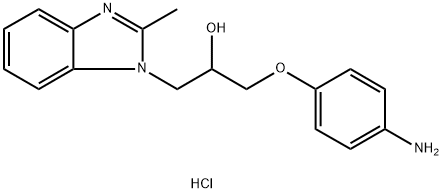 1-(4-Amino-phenoxy)-3-(2-methyl-benzoimidazol-1-yl)-propan-2-ol dihydrochloride Struktur