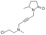 N-(4-((2-Chloroethyl)methylamino)-2-butynyl)-5-methyl-2-pyrrolidone Struktur