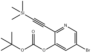 5-Bromo-2-((trimethylsilyl)ethynyl)pyridin-3-yltert-butyl carbonate Struktur